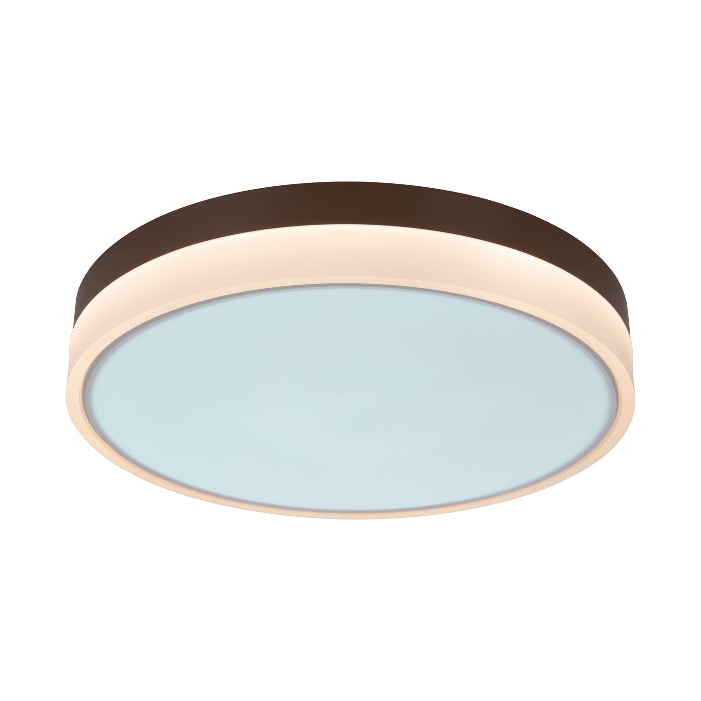 Deckenleuchten - LED / CCT Deckenleuchte "LOLA" Ø: 50cm / weiß/braun, Deckenlampe im Modern Style, aus Metall und Kunststoff in weiß, 9 cm hoch, Ø 50 cm, inkl. LED  dimmbar  CCT-Wechsler  Nachtlichtfunktion  Fernbedienung