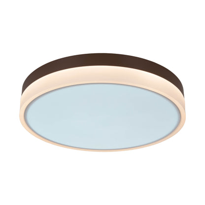 Deckenleuchten - LED / CCT Deckenleuchte "LOLA" Ø: 50cm / weiß/braun, Deckenlampe im Modern Style, aus Metall und Kunststoff in weiß, 9 cm hoch, Ø 50 cm, inkl. LED  dimmbar  CCT-Wechsler  Nachtlichtfunktion  Fernbedienung