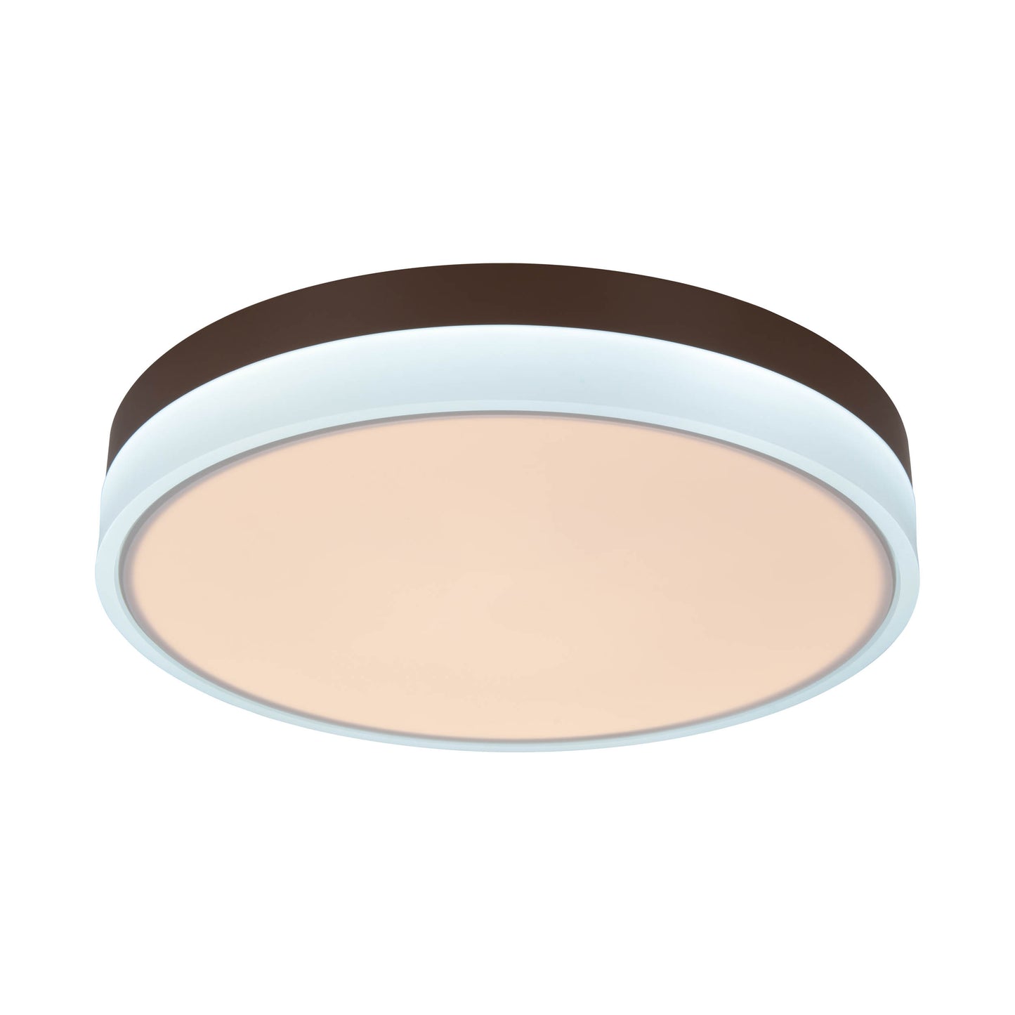 Deckenleuchten - LED / CCT Deckenleuchte "LOLA" Ø: 50cm / weiß/braun, Deckenlampe im Modern Style, aus Metall und Kunststoff in weiß, 9 cm hoch, Ø 50 cm, inkl. LED  dimmbar  CCT-Wechsler  Nachtlichtfunktion  Fernbedienung