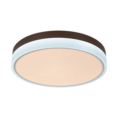 Deckenleuchten - LED / CCT Deckenleuchte "LOLA" Ø: 50cm / weiß/braun, Deckenlampe im Modern Style, aus Metall und Kunststoff in weiß, 9 cm hoch, Ø 50 cm, inkl. LED  dimmbar  CCT-Wechsler  Nachtlichtfunktion  Fernbedienung