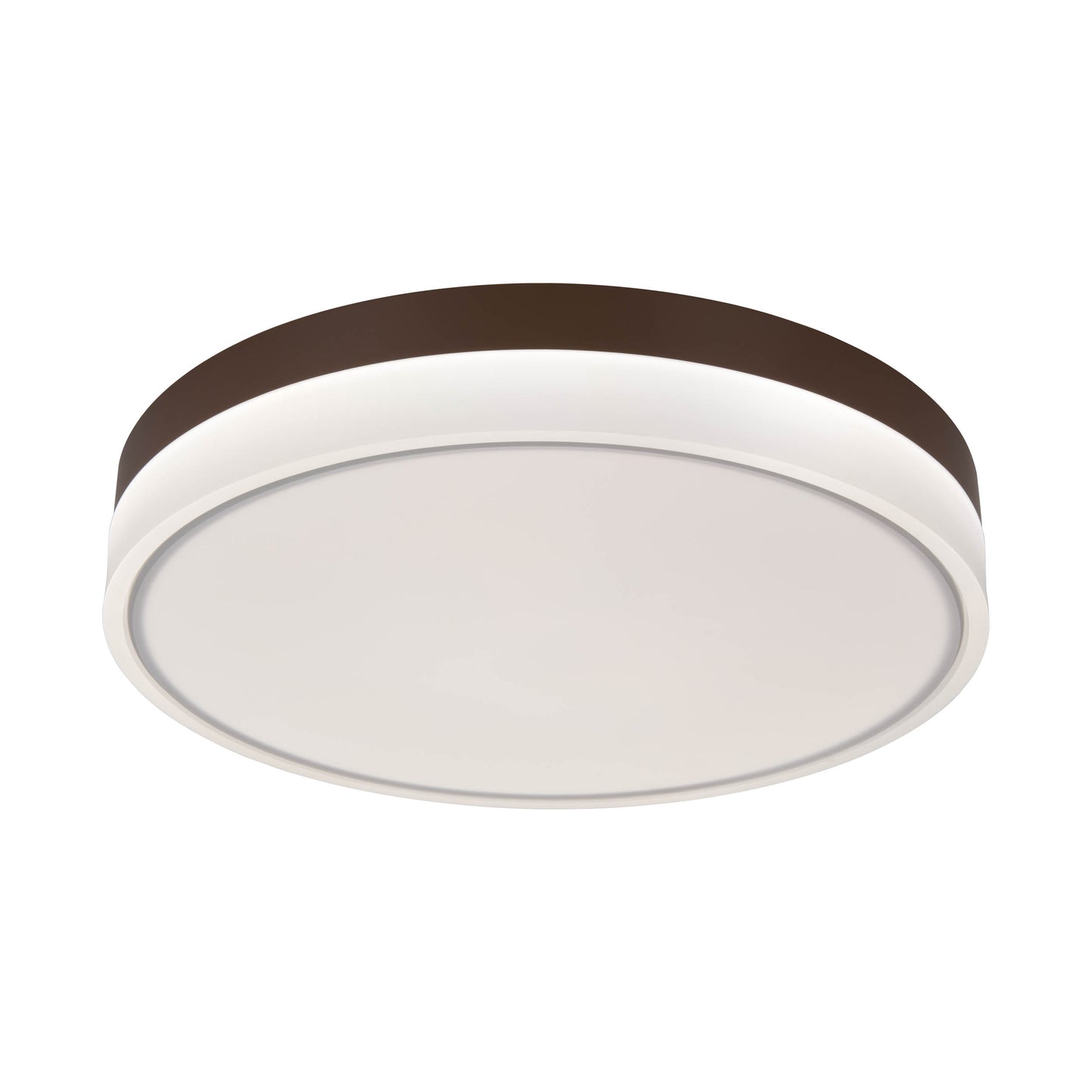 Deckenleuchten - LED / CCT Deckenleuchte "LOLA" Ø: 50cm / weiß/braun, Deckenlampe im Modern Style, aus Metall und Kunststoff in weiß, 9 cm hoch, Ø 50 cm, inkl. LED  dimmbar  CCT-Wechsler  Nachtlichtfunktion  Fernbedienung