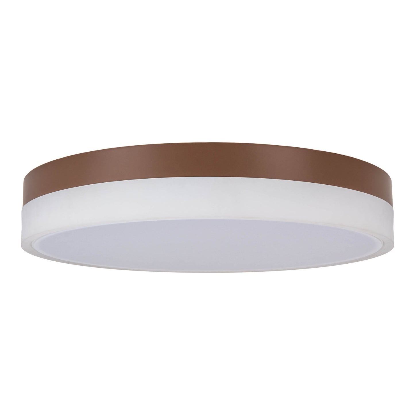 Deckenleuchten - LED / CCT Deckenleuchte "LOLA" Ø: 50cm / weiß/braun, Deckenlampe im Modern Style, aus Metall und Kunststoff in weiß, 9 cm hoch, Ø 50 cm, inkl. LED  dimmbar  CCT-Wechsler  Nachtlichtfunktion  Fernbedienung