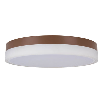 Deckenleuchten - LED / CCT Deckenleuchte "LOLA" Ø: 50cm / weiß/braun, Deckenlampe im Modern Style, aus Metall und Kunststoff in weiß, 9 cm hoch, Ø 50 cm, inkl. LED  dimmbar  CCT-Wechsler  Nachtlichtfunktion  Fernbedienung
