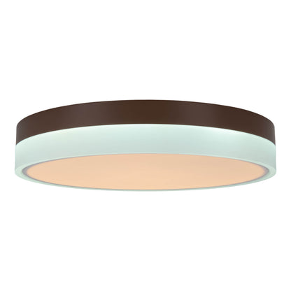 Deckenleuchten - LED / CCT Deckenleuchte "LOLA" Ø: 50cm / weiß/braun, Deckenlampe im Modern Style, aus Metall und Kunststoff in weiß, 9 cm hoch, Ø 50 cm, inkl. LED  dimmbar  CCT-Wechsler  Nachtlichtfunktion  Fernbedienung