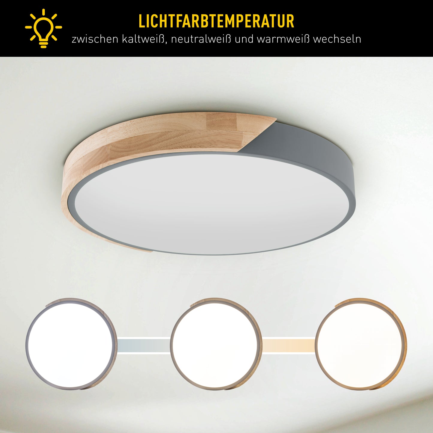 LED / CCT Deckenleuchte "BORNEO" L: 52cm
