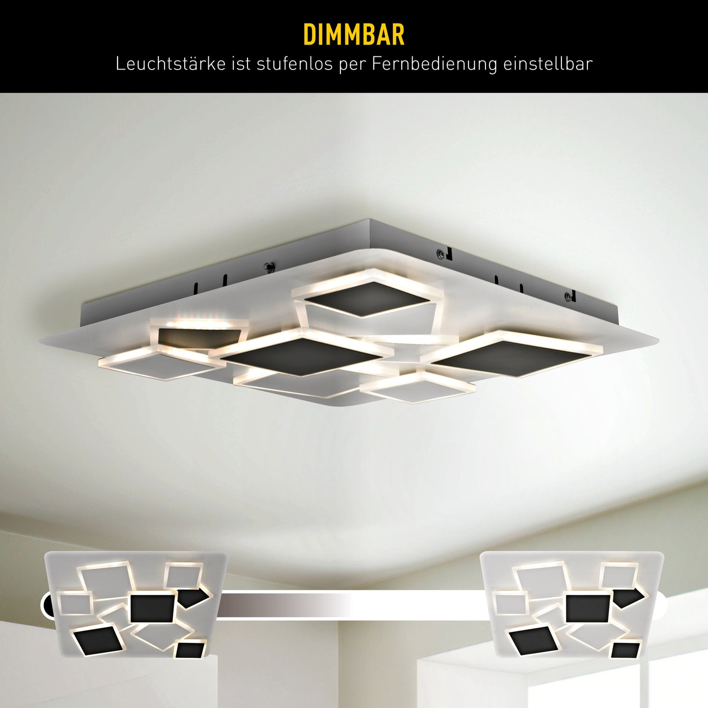 LED / CCT Deckenleuchte "VINCENT" L/B: 46,8cm