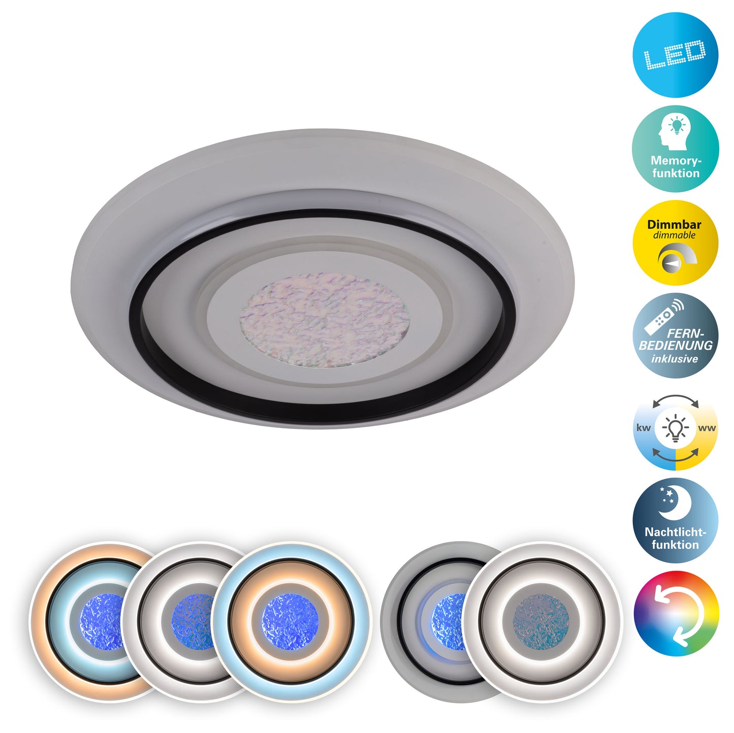 LED / RGB / CCT Deckenleuchte "STELIOS" Ø: 45cm