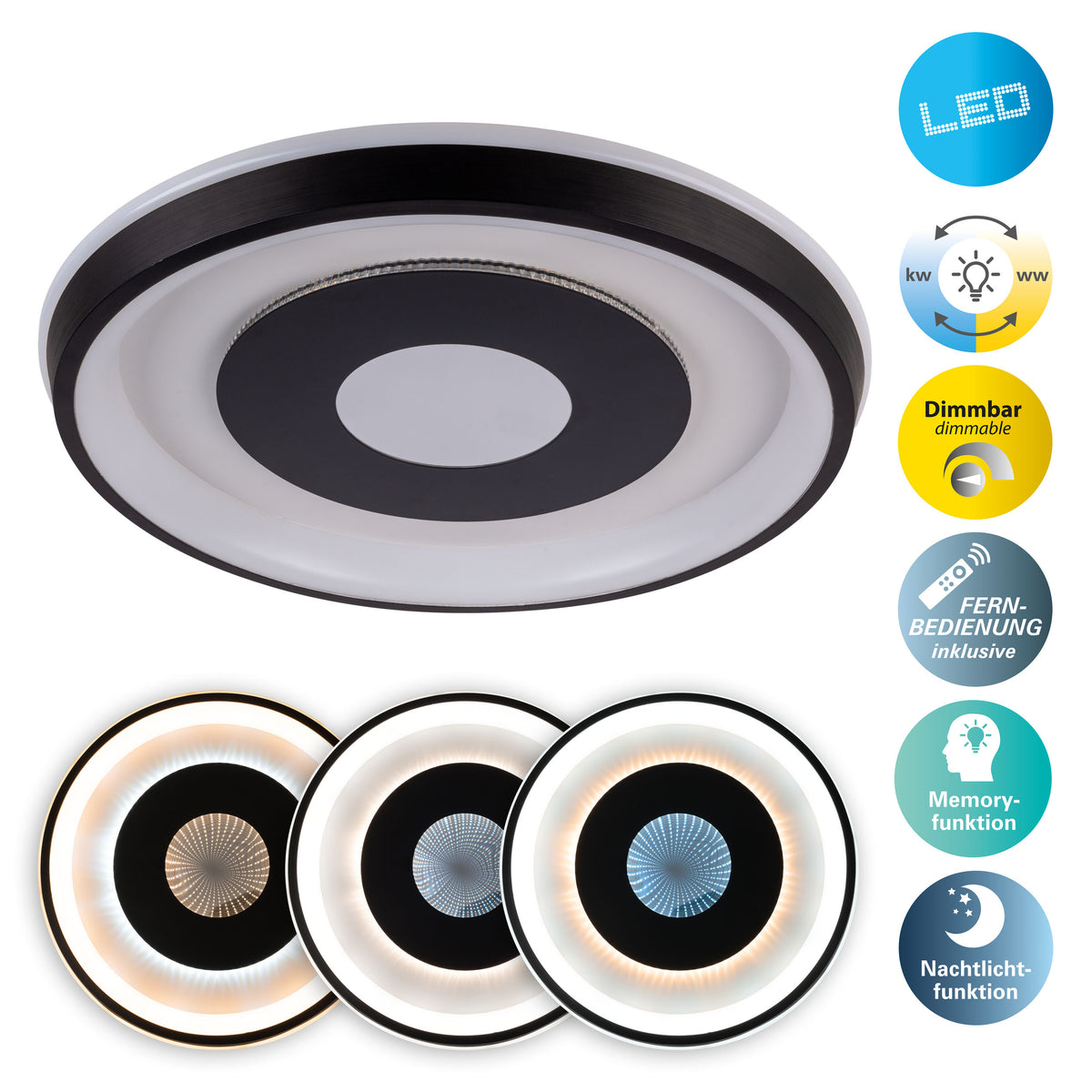 LED / CCT Deckenleuchte "EVA" Ø: 49cm
