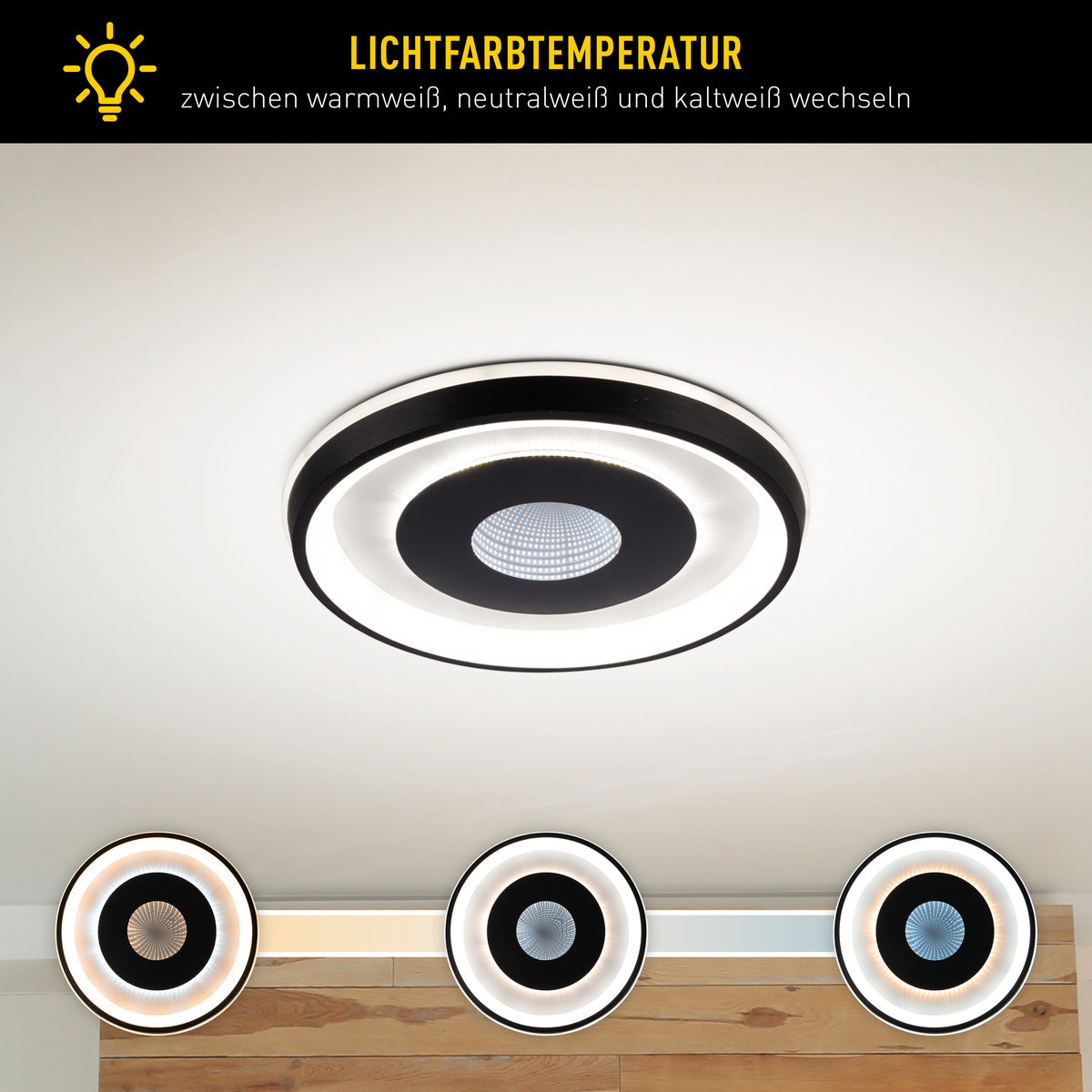 LED / CCT Deckenleuchte "EVA" Ø: 49cm