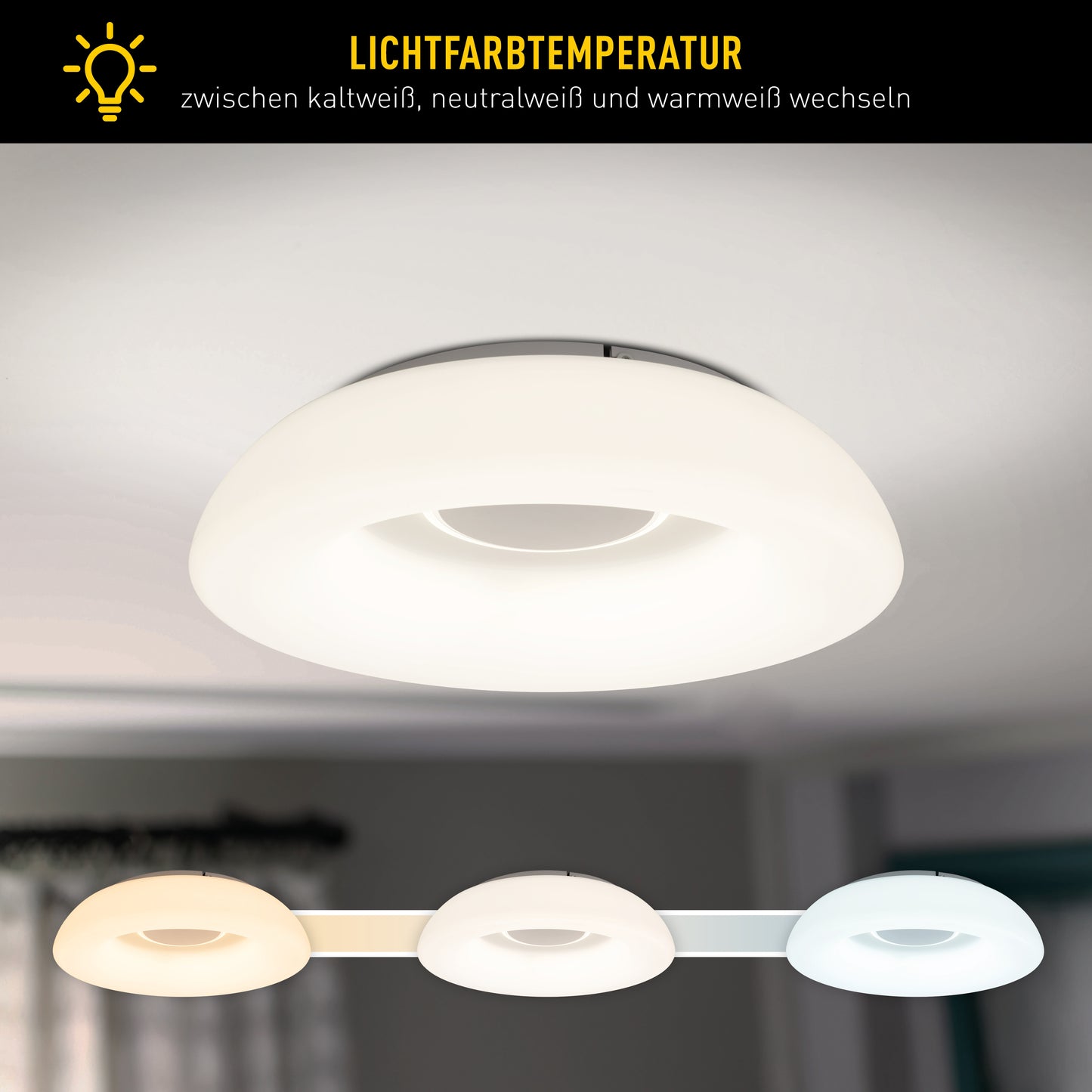 LED / CCT Deckenleuchte "KARIM" Ø: 48cm weiß