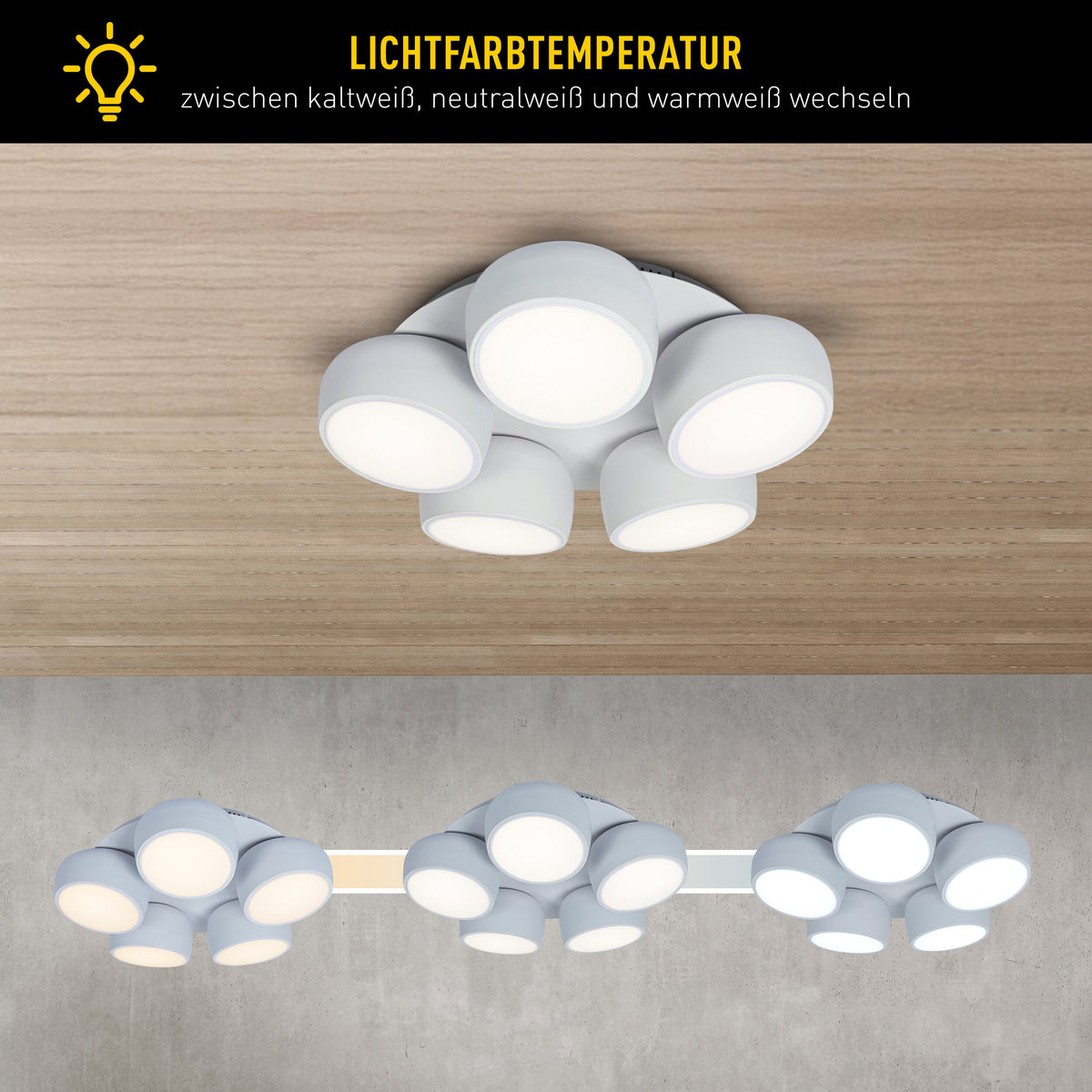 5er LED / CCT Deckenleuchte "ELIORA" Ø: 60cm