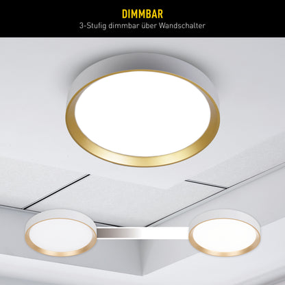 LED Deckenleuchte "RIO" Ø: 38,3cm weiß/gold
