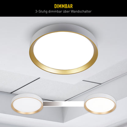 LED Deckenleuchte "RIO" Ø: 38,3cm weiß/gold