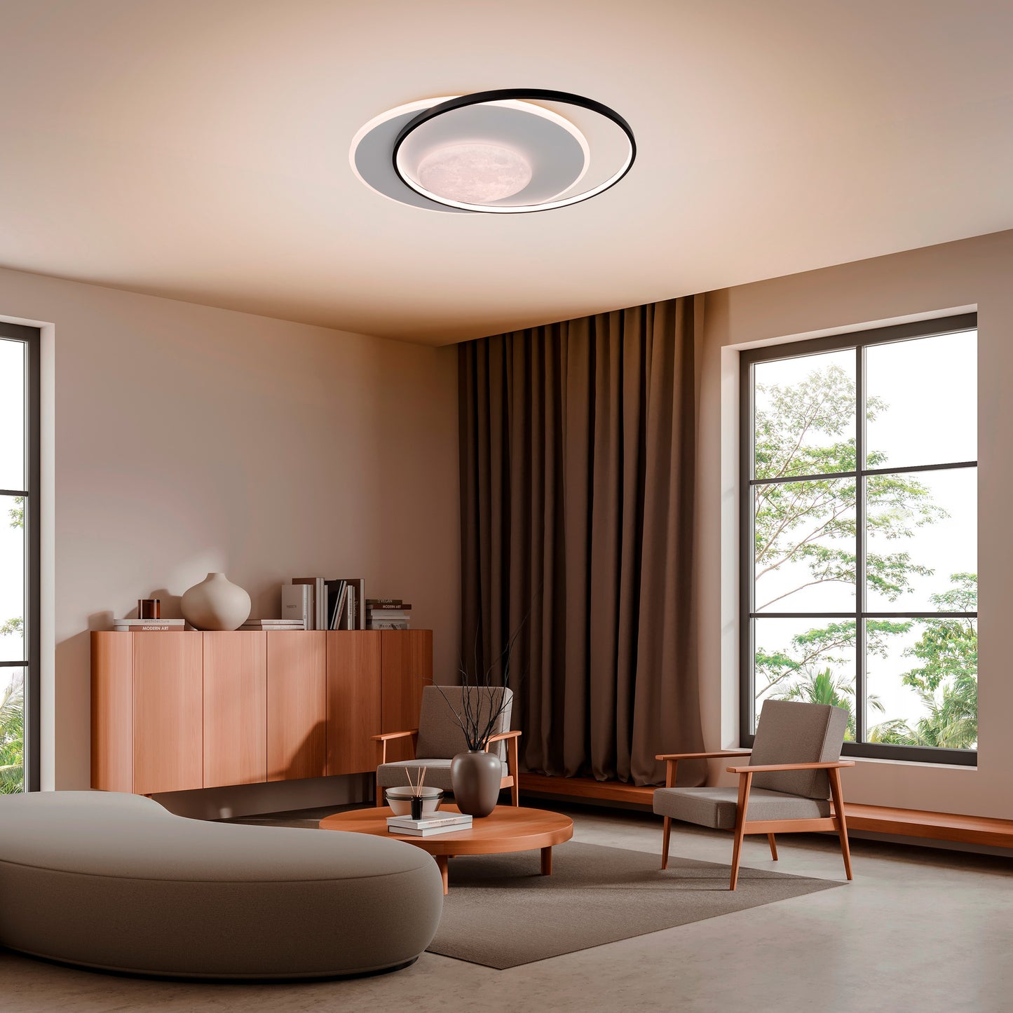 LED / CCT Deckenleuchte "MOONSHINE" L: 58cm