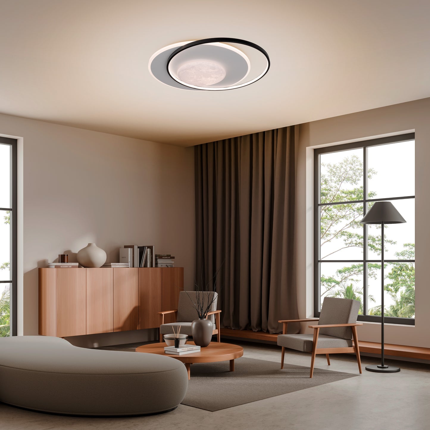 LED / CCT Deckenleuchte "MOONSHINE" L: 46cm