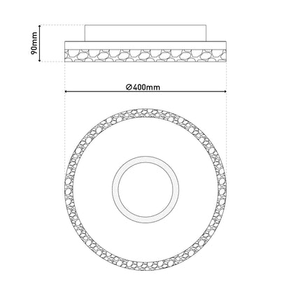 LED / CCT Deckenleuchte "GLACIRA" Ø: 40cm weiß