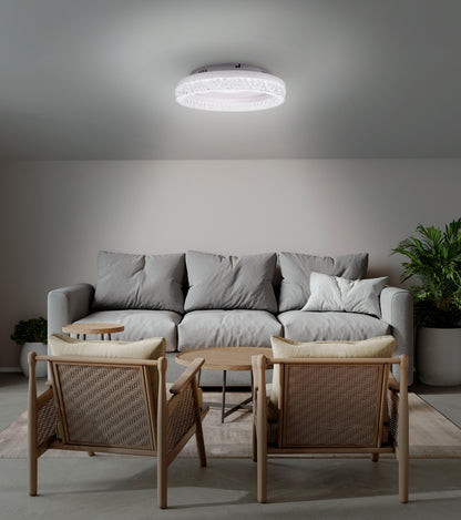 LED / CCT Deckenleuchte "GLACIRA" Ø: 40cm weiß