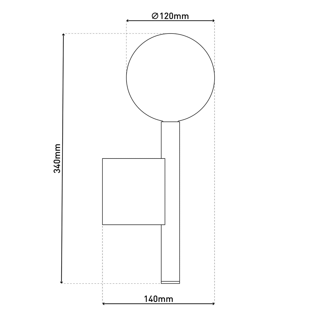 LED Wandleuchte "SINGAPUR" H: 34cm kupfer