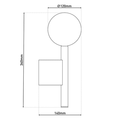 LED Wandleuchte "SINGAPUR" H: 34cm kupfer