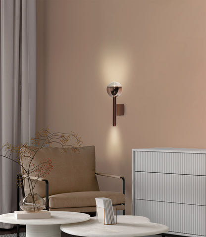LED Wandleuchte "SINGAPUR" H: 34cm kupfer