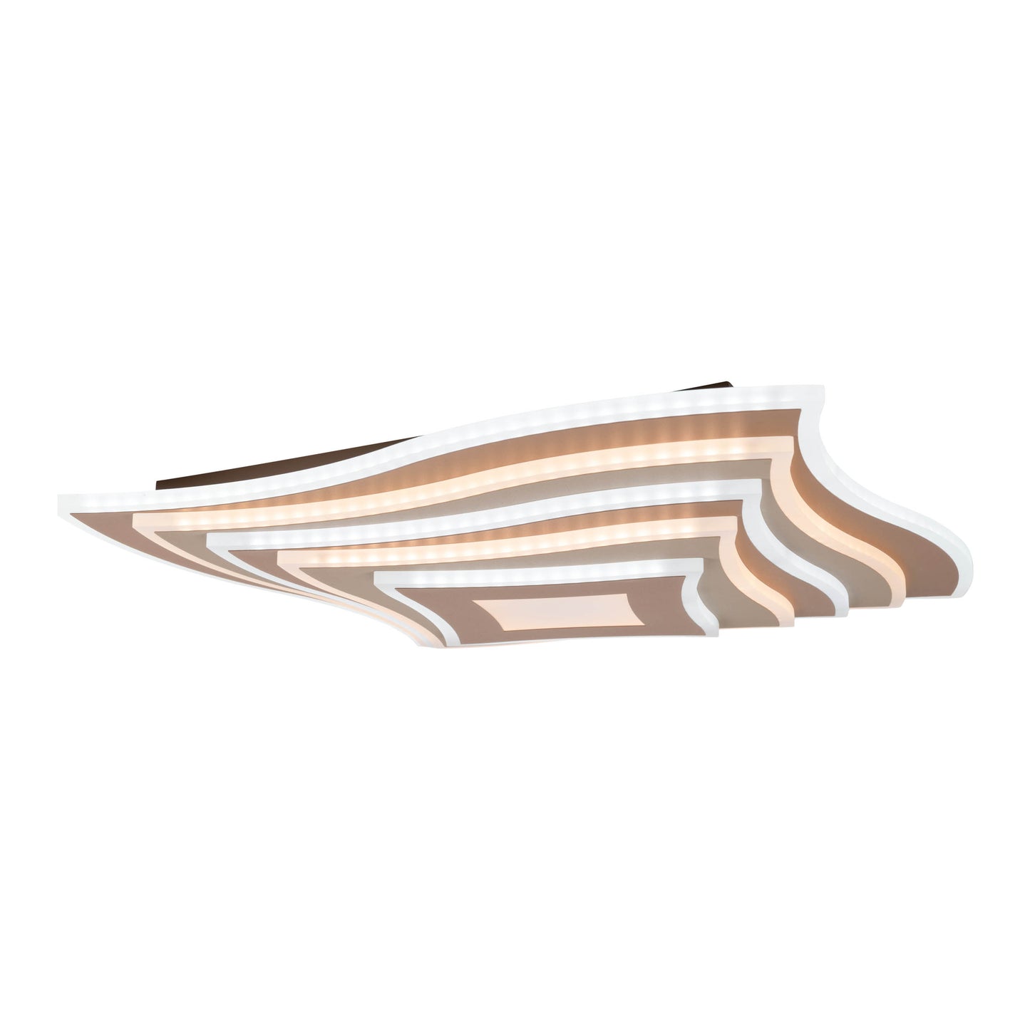 LED / CCT Deckenleuchte "FEVORIA" L/B: 50cm braun