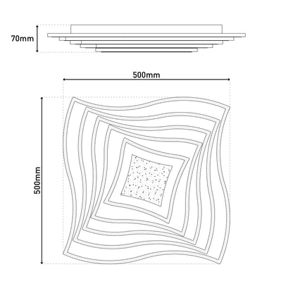 LED / CCT Deckenleuchte "FEVORIA" L/B: 50cm braun