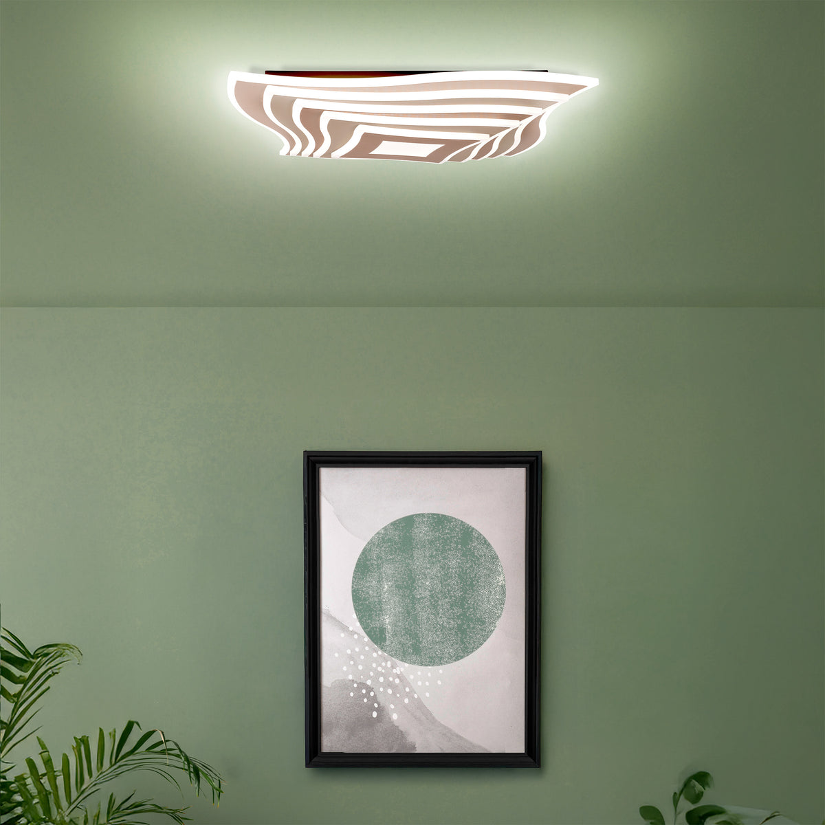 LED / CCT Deckenleuchte "FEVORIA" L/B: 50cm braun