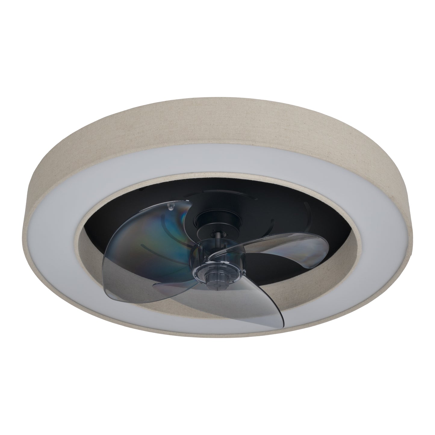 LED / CCT Deckenleuchte "VALENTO" inkl. Ventilator Ø: 51cm beige