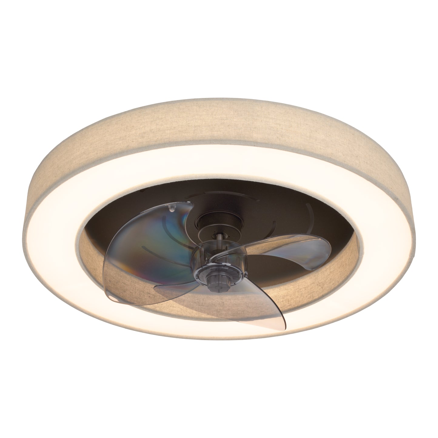 LED / CCT Deckenleuchte "VALENTO" inkl. Ventilator Ø: 51cm beige