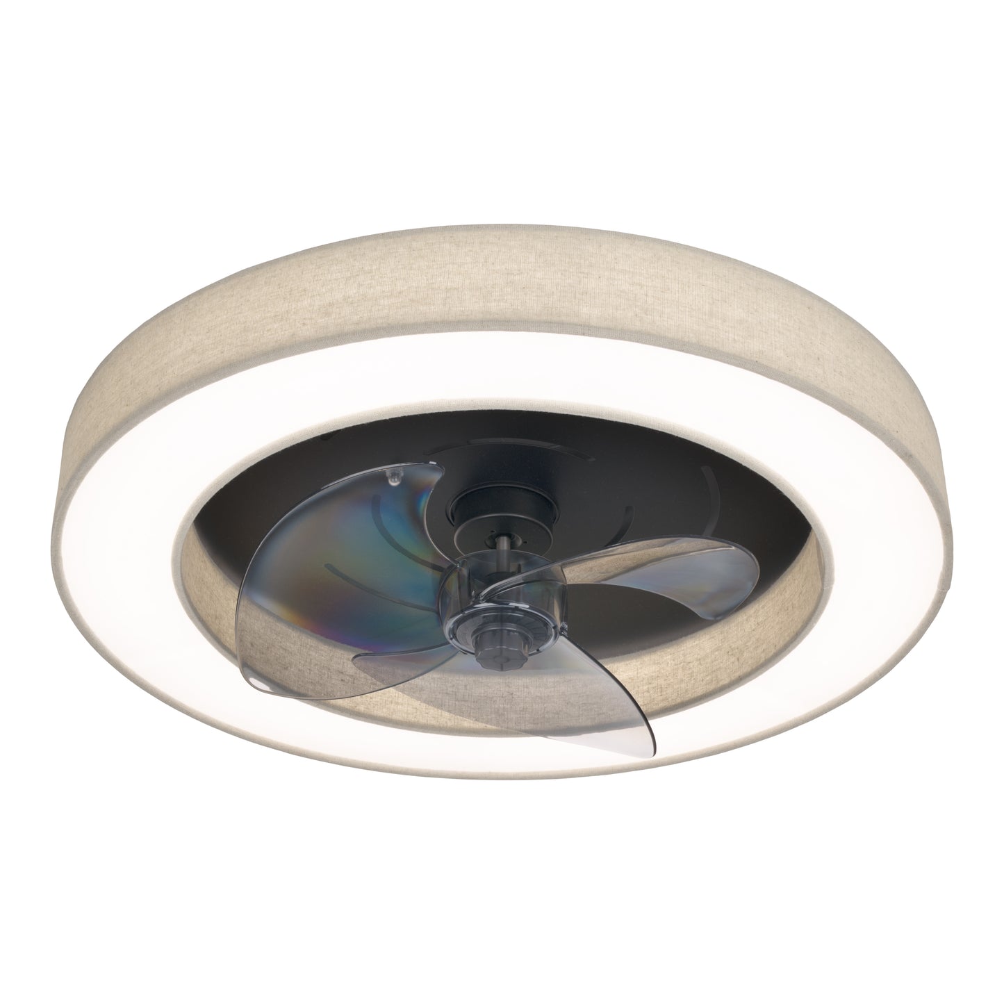 LED / CCT Deckenleuchte "VALENTO" inkl. Ventilator Ø: 51cm beige