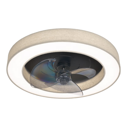 LED / CCT Deckenleuchte "VALENTO" inkl. Ventilator Ø: 51cm beige