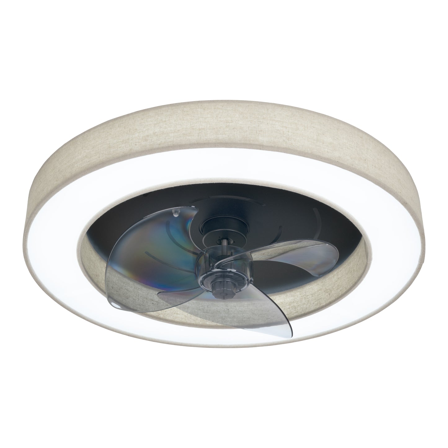 LED / CCT Deckenleuchte "VALENTO" inkl. Ventilator Ø: 51cm beige