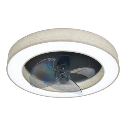 LED / CCT Deckenleuchte "VALENTO" inkl. Ventilator Ø: 51cm beige