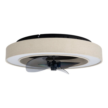 LED / CCT Deckenleuchte "VALENTO" inkl. Ventilator Ø: 51cm beige