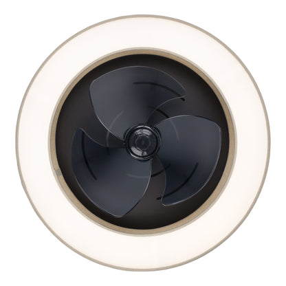 LED / CCT Deckenleuchte "VALENTO" inkl. Ventilator Ø: 51cm beige
