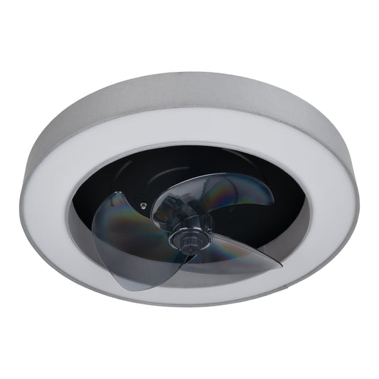 LED / CCT Deckenleuchte "VALENTO" inkl. Ventilator Ø: 51cm grau