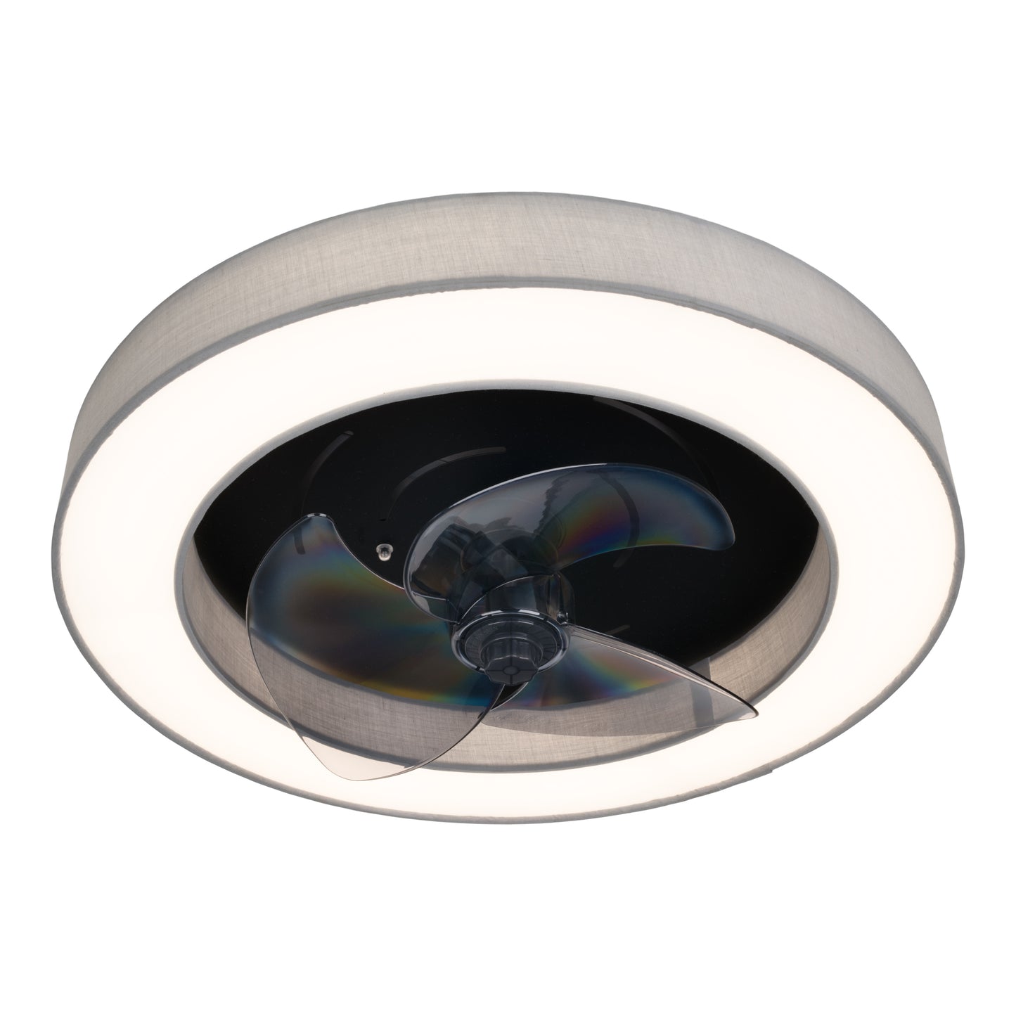 LED / CCT Deckenleuchte "VALENTO" inkl. Ventilator Ø: 51cm grau