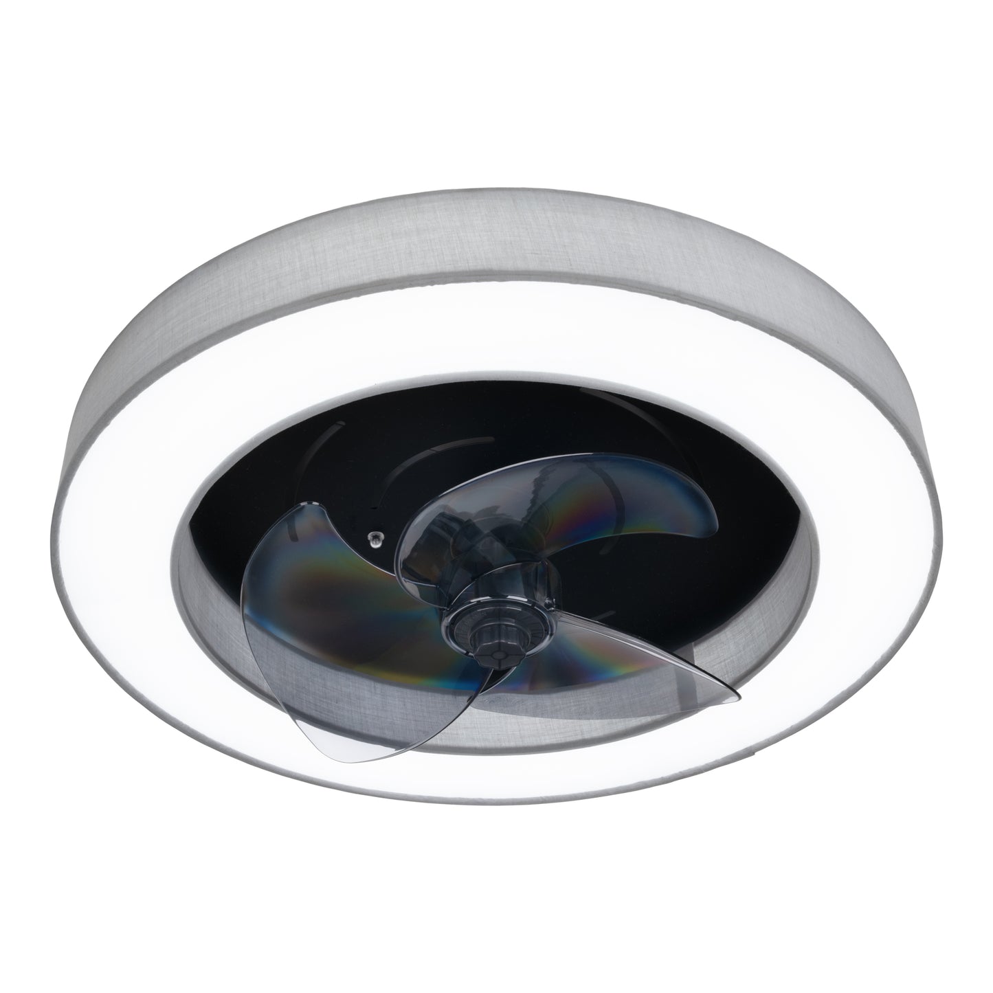 LED / CCT Deckenleuchte "VALENTO" inkl. Ventilator Ø: 51cm grau