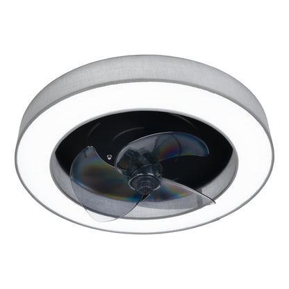 LED / CCT Deckenleuchte "VALENTO" inkl. Ventilator Ø: 51cm grau