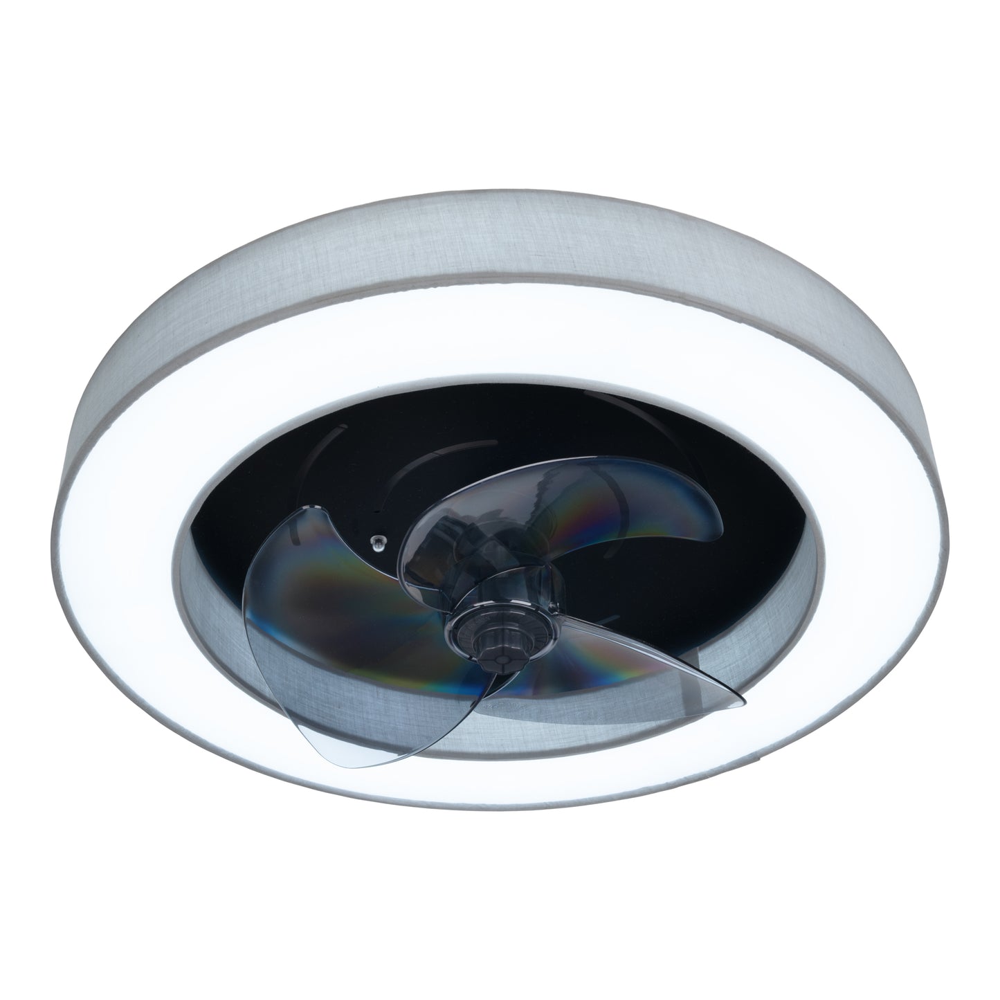 LED / CCT Deckenleuchte "VALENTO" inkl. Ventilator Ø: 51cm grau