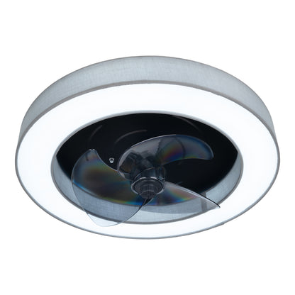 LED / CCT Deckenleuchte "VALENTO" inkl. Ventilator Ø: 51cm grau