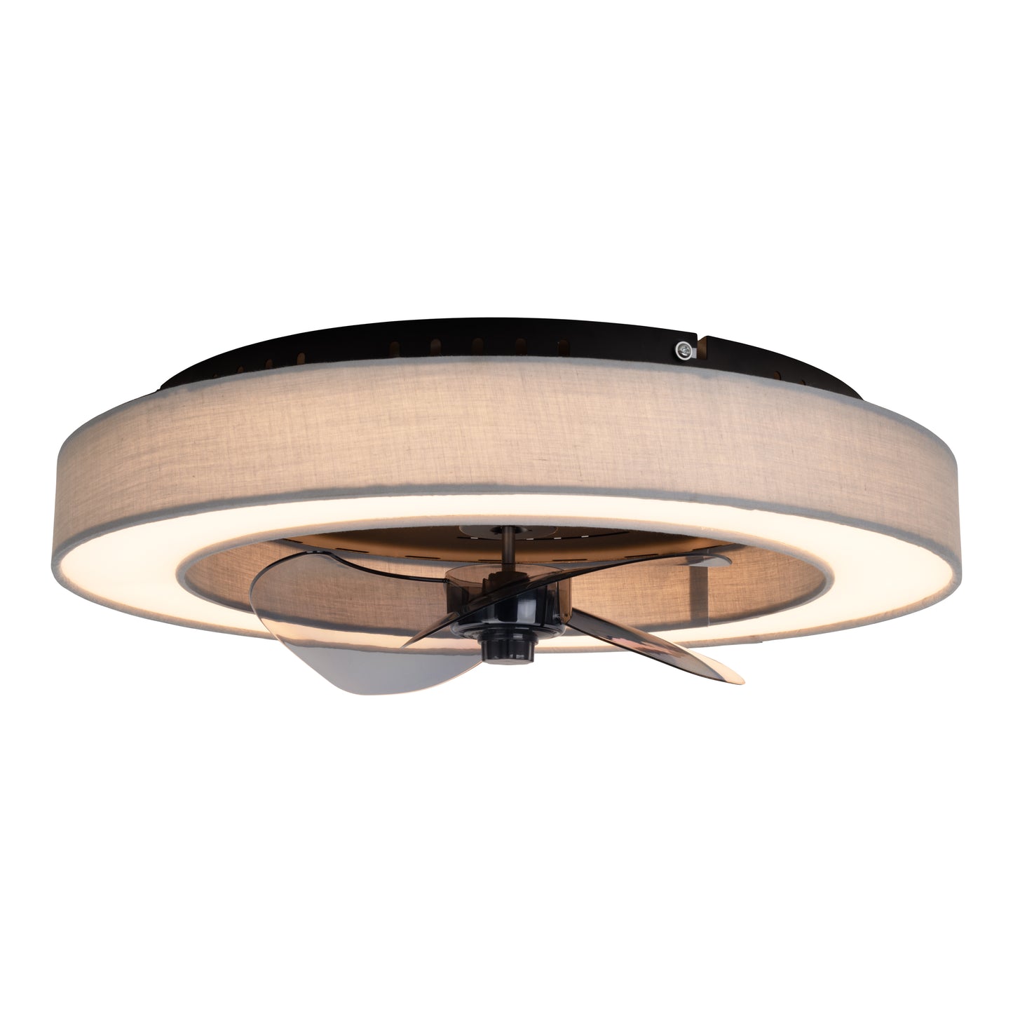 LED / CCT Deckenleuchte "VALENTO" inkl. Ventilator Ø: 51cm grau