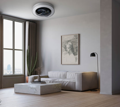 LED / CCT Deckenleuchte "VALENTO" inkl. Ventilator Ø: 51cm grau