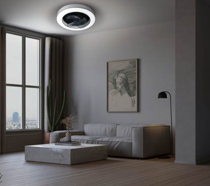 LED / CCT Deckenleuchte "VALENTO" inkl. Ventilator Ø: 51cm grau
