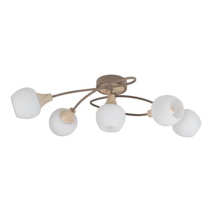 5er Deckenleuchte "MONACO" L: 62,5cm beige