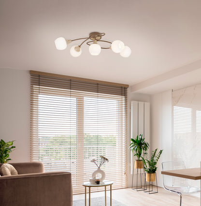 5er Deckenleuchte "MONACO" L: 62,5cm beige