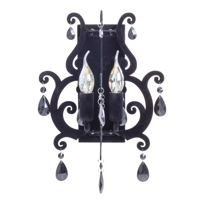 2flg. Wandleuchte "BLACK VELVET" H: 40cm schwarz
