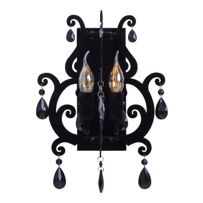 2flg. Wandleuchte "BLACK VELVET" H: 40cm schwarz
