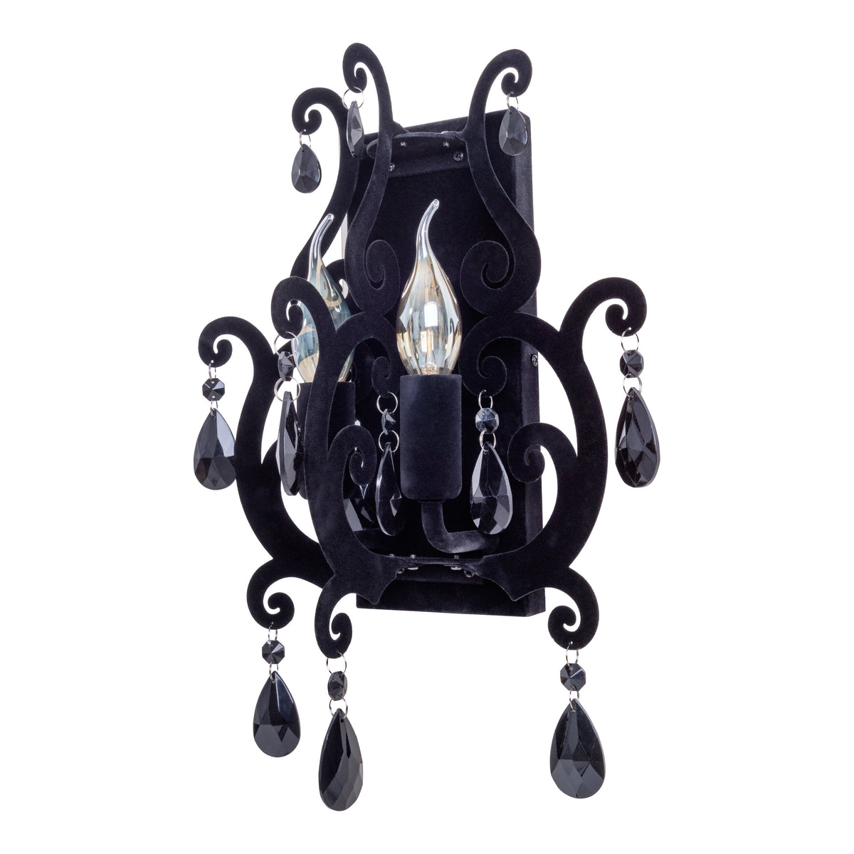 2flg. Wandleuchte "BLACK VELVET" H: 40cm schwarz
