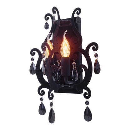 2flg. Wandleuchte "BLACK VELVET" H: 40cm schwarz